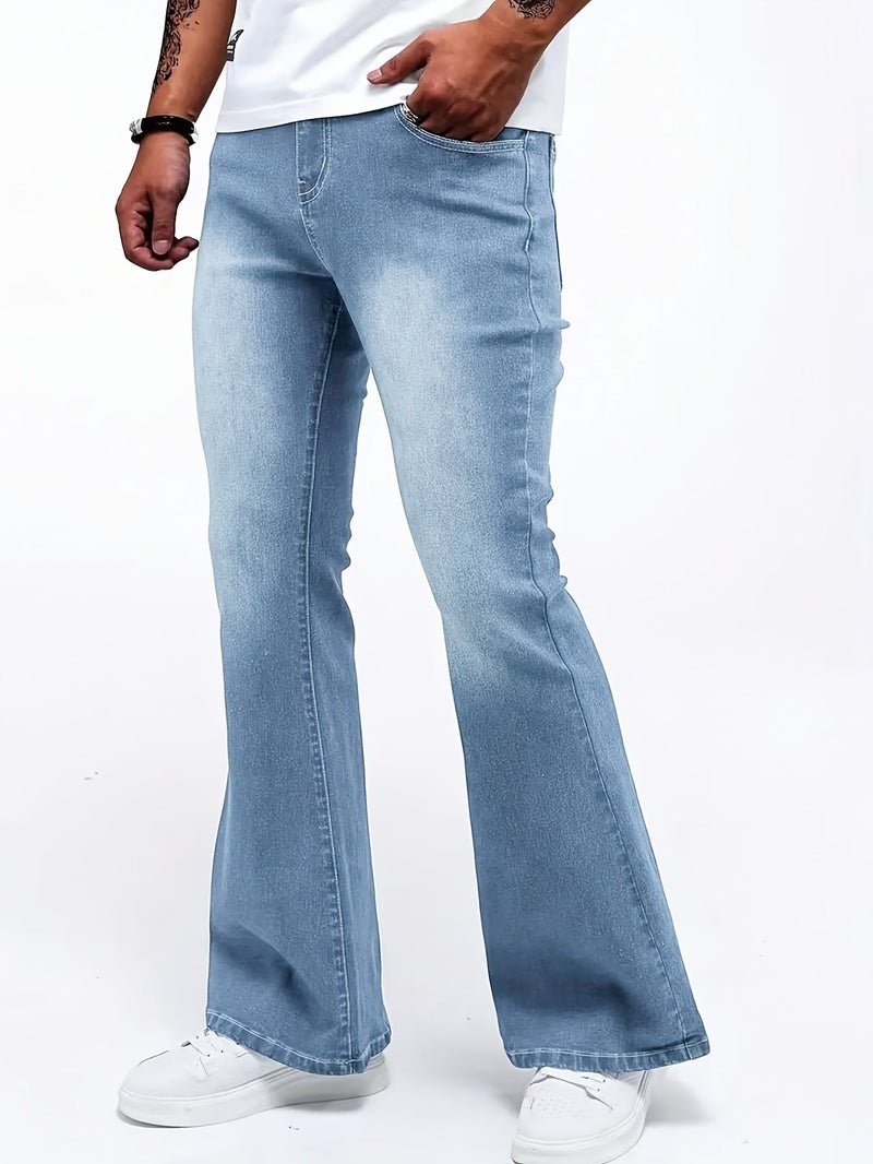 Men's Stretch Denim Flared Jeans - Image 2