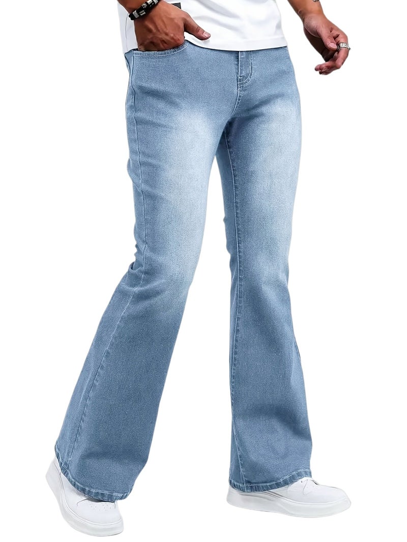 Men's Stretch Denim Flared Jeans - Image 1