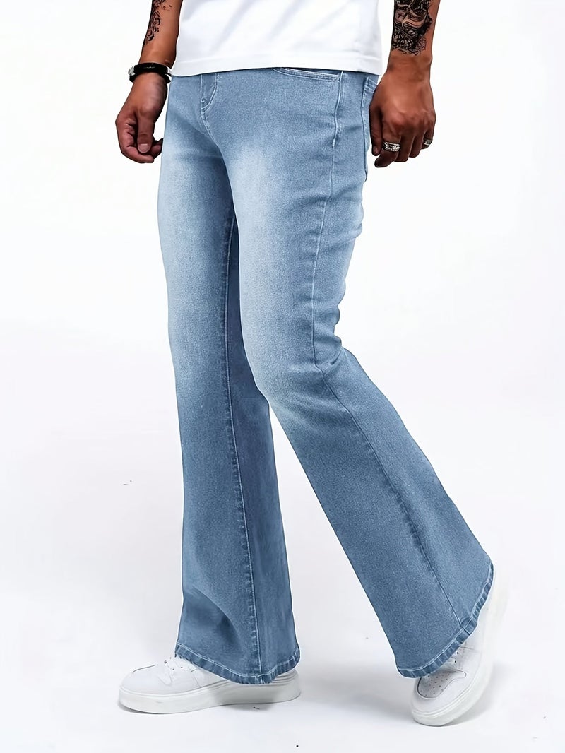 Men's Stretch Denim Flared Jeans - Image 4