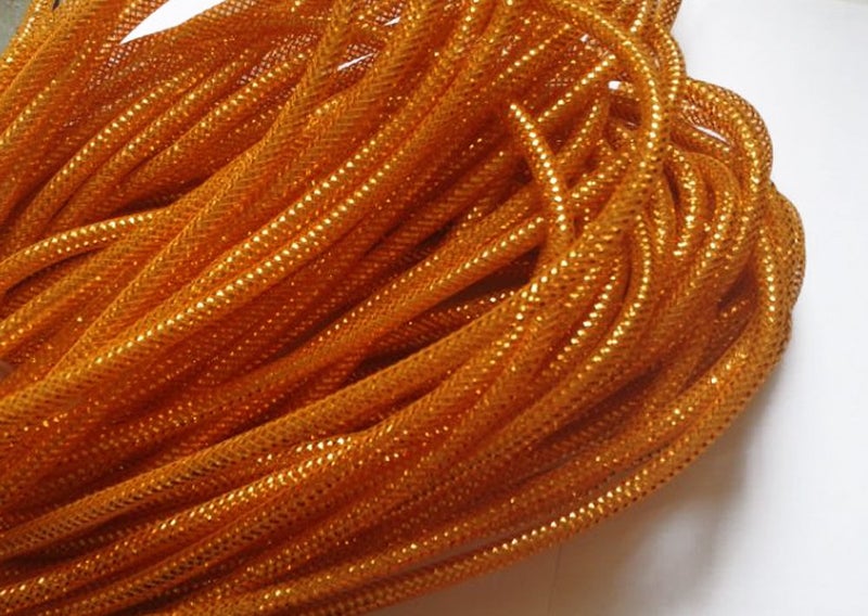 YYCRAFT One Roll 30 Yards Solid Mesh Tube Deco Flex for Wreaths Cyberlox CRIN Crafts 8mm 38Inch All Orange