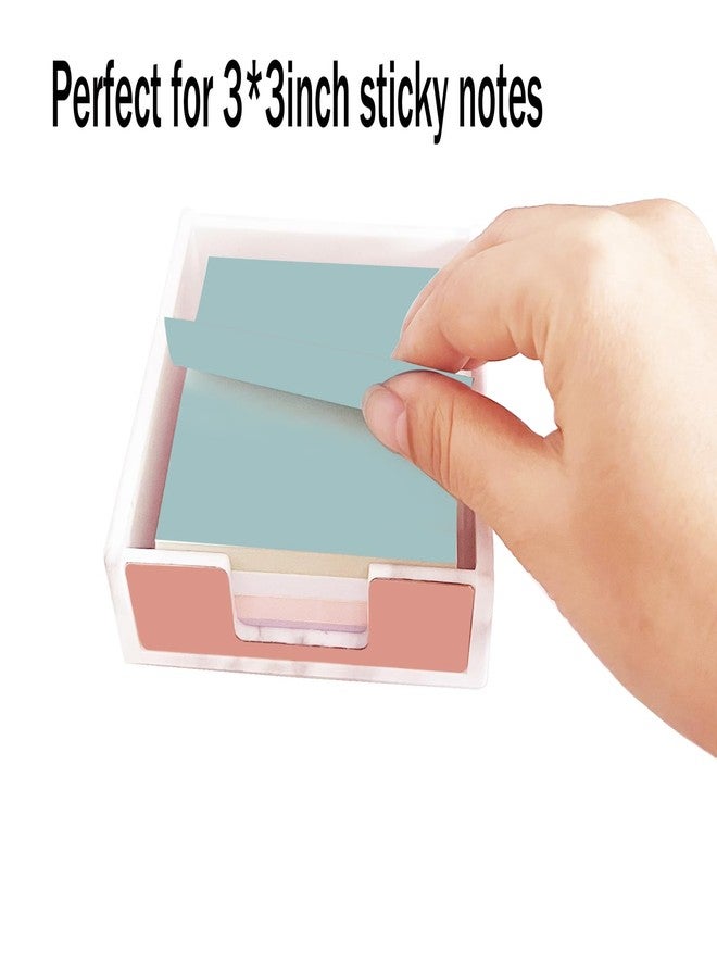 Supfoxer Marble White Sticky Notes Holder，Memo Sticky Holder for 3" x 3" Adhesive notepads Storage Tray Despensers Office Desk Accessories Suppplies - Image 5