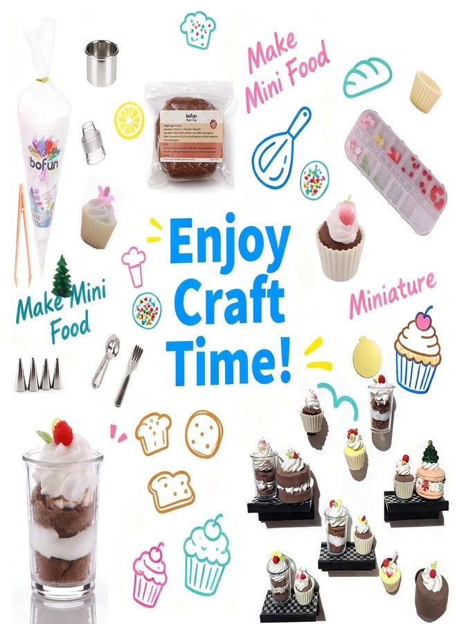 BoFUN DIY Miniature Dessert Fridge Magnet Craft Kit, 1:12 Scale Craft Set for Adults Teens, Handmade Supplies with Magnetic Backing, Home Decor Birthday Gift - Image 2