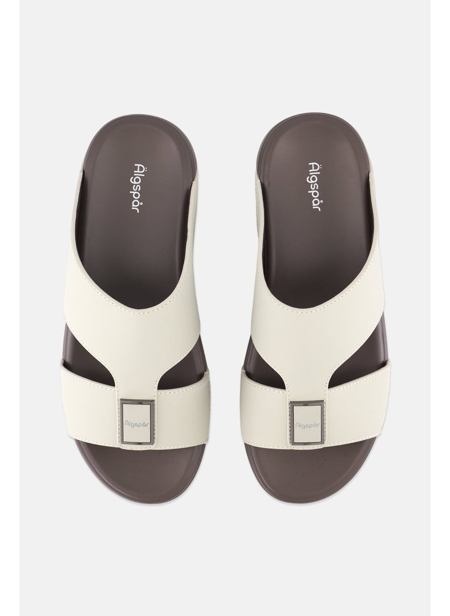 Algspar Men Slip On Arabic Sandals, Beige  - Image 3