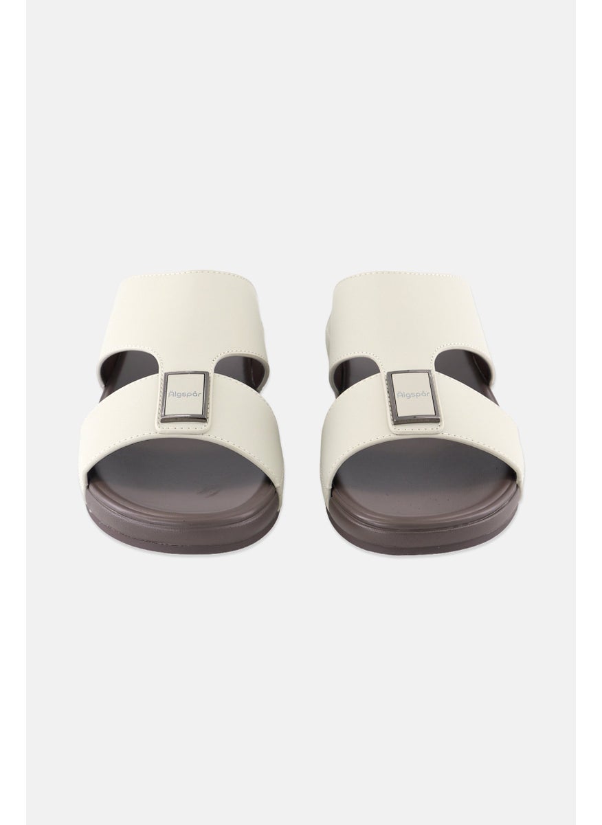 Algspar Men Slip On Arabic Sandals, Beige  - Image 4