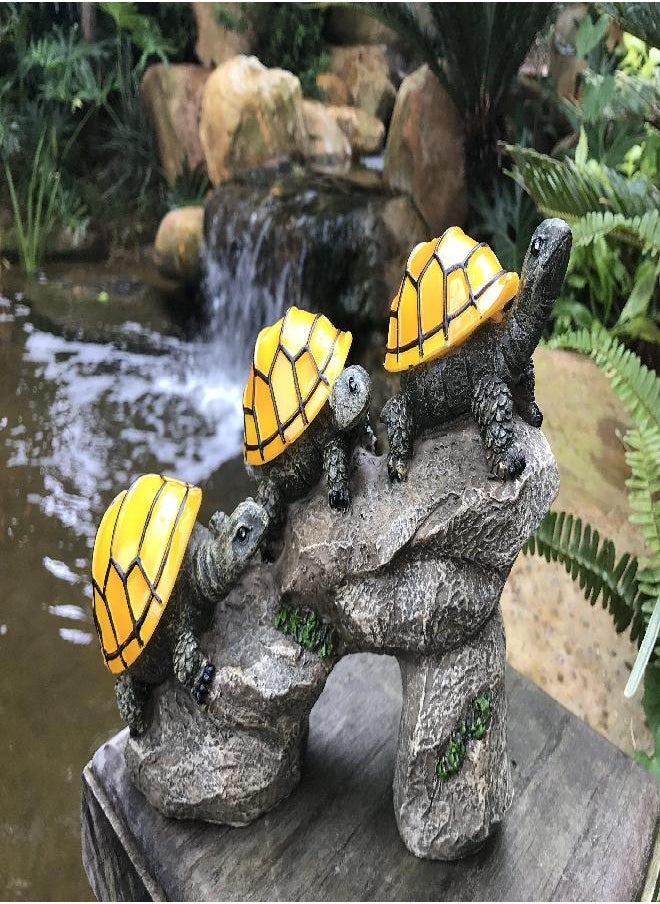 Bo-Toys - Bo-Toys Solar Powered Turtles on Log Outdoor Accent Lighting LED Garden Light Decor - Image 1