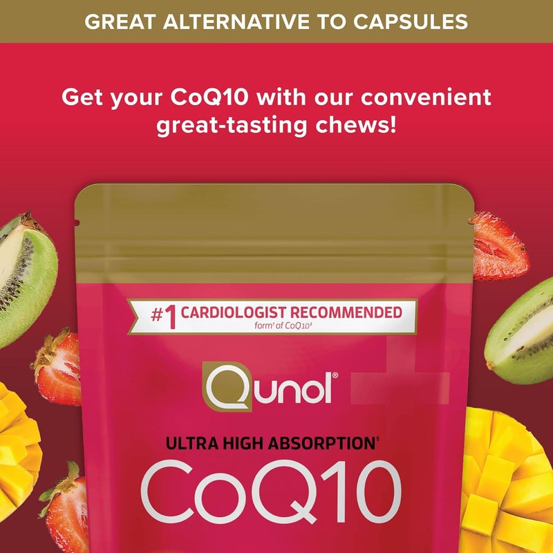 Qunol CoQ10 200mg Soft Chews Extra Strength  Ultra High Absorption Coenzyme Q10 Supplement 1 Cardiologist Recommended Supplement for Heart Health 90 Count - Image 5