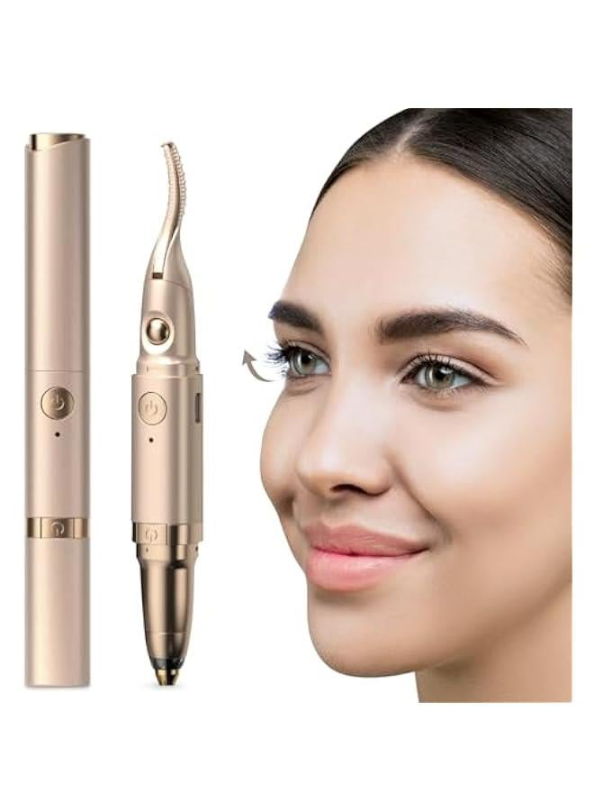 USB Rechargeable Heated Eyelash Curler and Electric Eyebrow Trimmer - Fast Heat Up, Long Lasting Curling - Anti-Burn, Portable for Women - Image 1