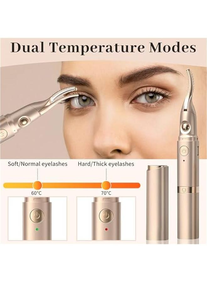 USB Rechargeable Heated Eyelash Curler and Electric Eyebrow Trimmer - Fast Heat Up, Long Lasting Curling - Anti-Burn, Portable for Women - Image 4