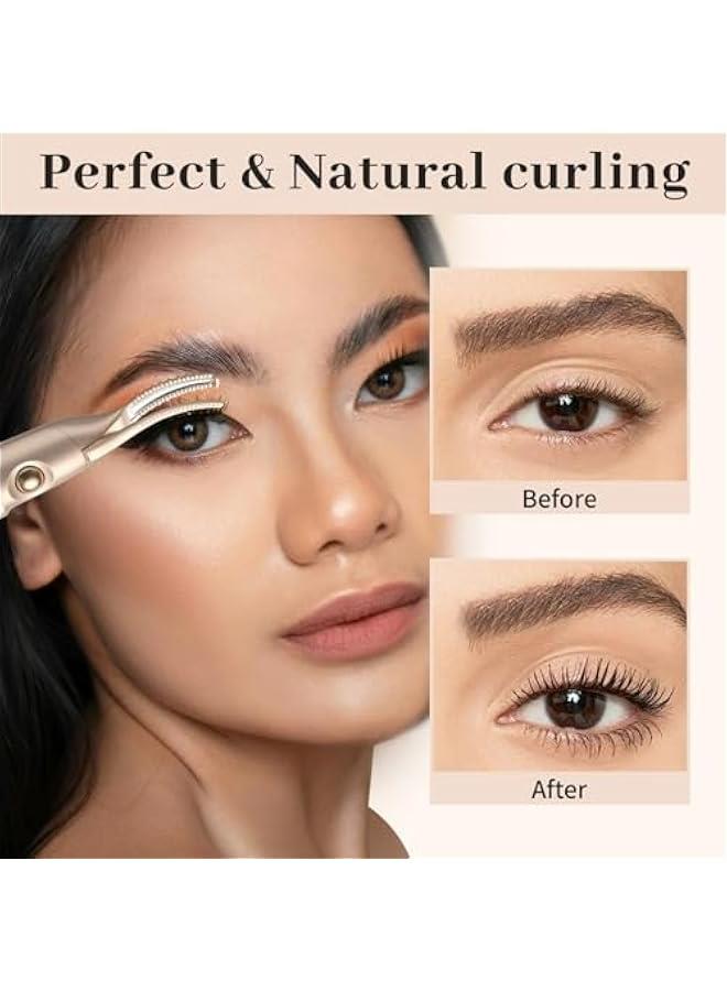 USB Rechargeable Heated Eyelash Curler and Electric Eyebrow Trimmer - Fast Heat Up, Long Lasting Curling - Anti-Burn, Portable for Women - Image 5