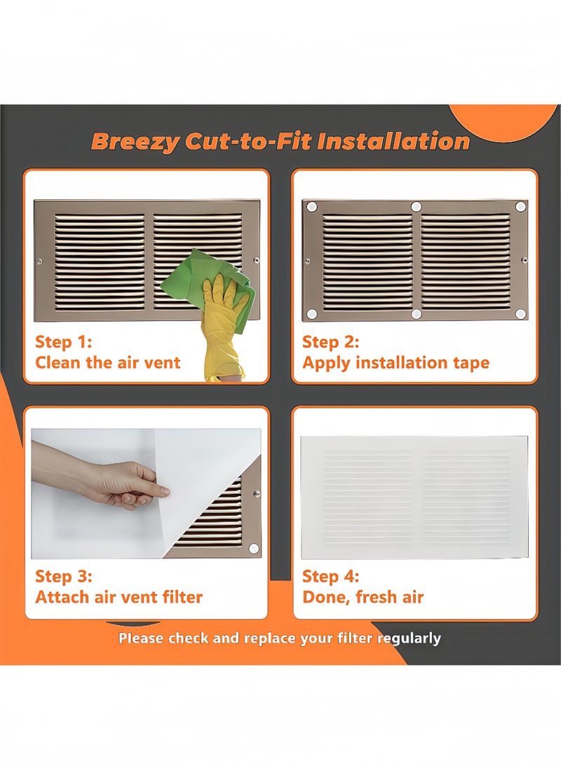 Peachjoy 10pcs Air Vent Register Filters Paper, Anti Dust Net Strainer, Air Condition Filter for Filter Air Conditioner Vent Filtration Dust Odors 39 * 34cm  - Image 2