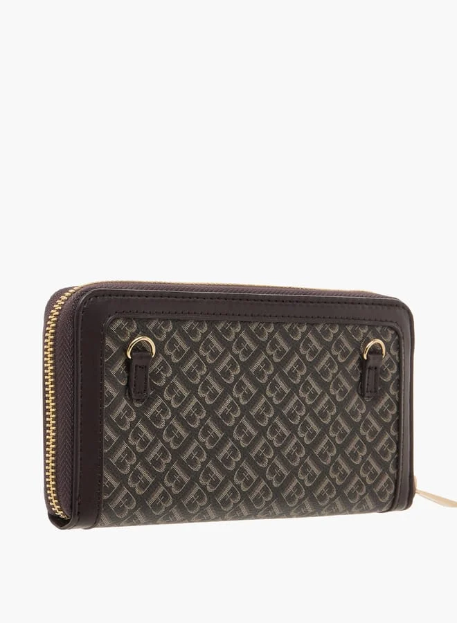 Flora Bella By Shoexpress Womens Textured Monogram Wallet With Zipper