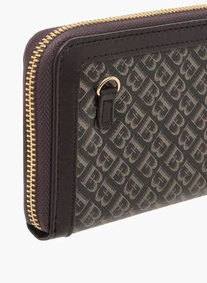 Flora Bella By Shoexpress Womens Textured Monogram Wallet With Zipper