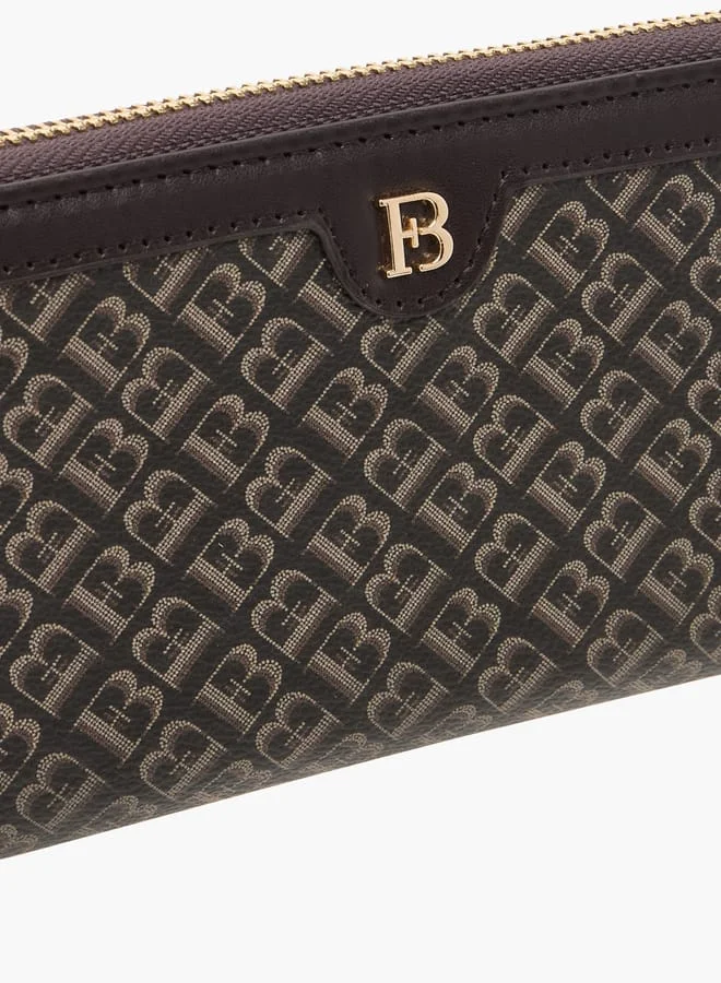 Flora Bella By Shoexpress Womens Textured Monogram Wallet With Zipper