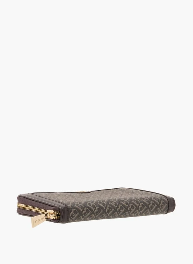 Flora Bella By Shoexpress Womens Textured Monogram Wallet With Zipper