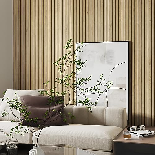 Livelynine Peel and Stick Wallpaper Wood Slats Self Adhesive Wall Paper 158x197 Faux Wood Contact Paper Peel and Stick Accent Wall Vinyl Cubicle Wallpaper Natural Wooden Slats for Wall Decor Bedroom - Image 3
