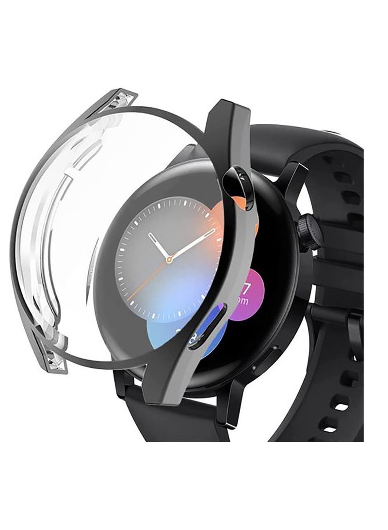 جراب حماية كامل سليكون شفاف لحماية ساعة هواوي جي تي 3 بمقياس 46 مم - اسود Huawei GT3 46mm - Image 1