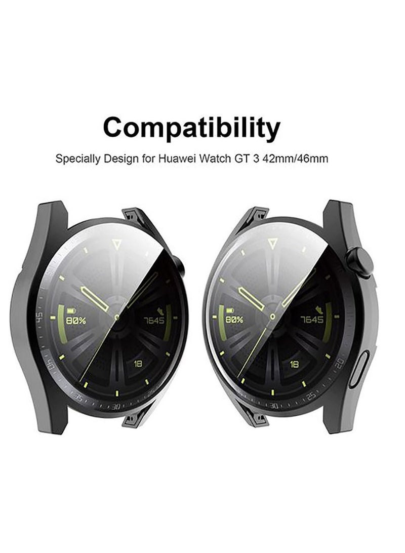جراب حماية كامل سليكون شفاف لحماية ساعة هواوي جي تي 3 بمقياس 46 مم - اسود Huawei GT3 46mm - Image 2