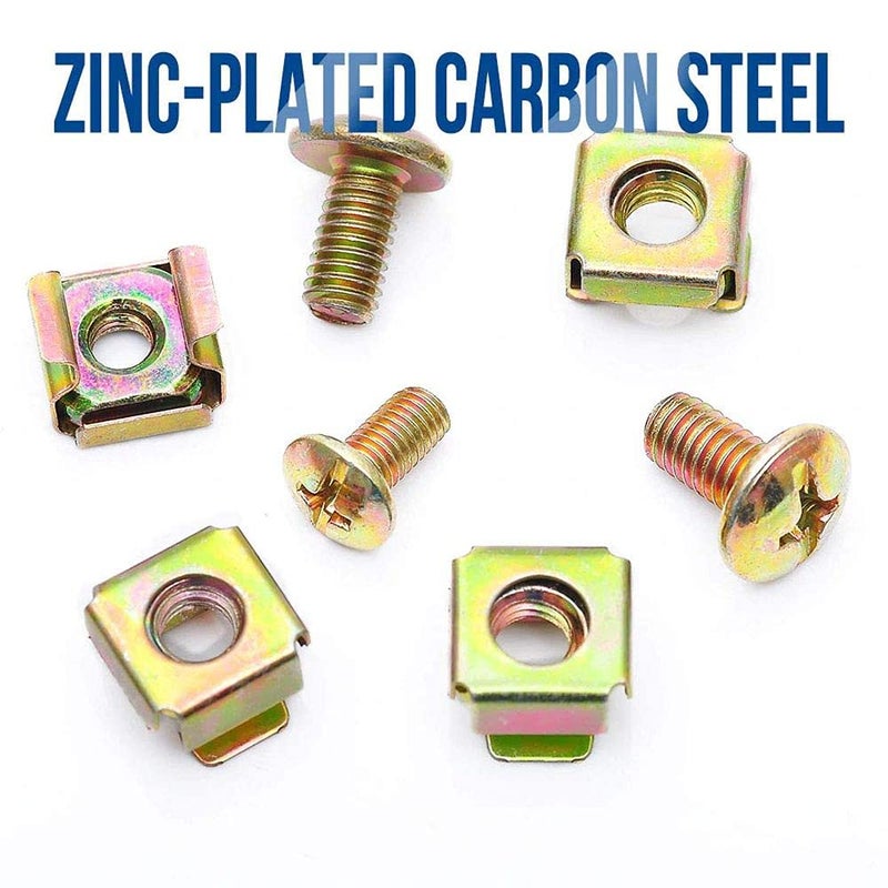 DIY Crafts CTDIYHI51176 160pcs Cage Nut and Mushroom Head Machine Screw ZincPlated M5 M6 Cage Nut Screw for Server - Image 2