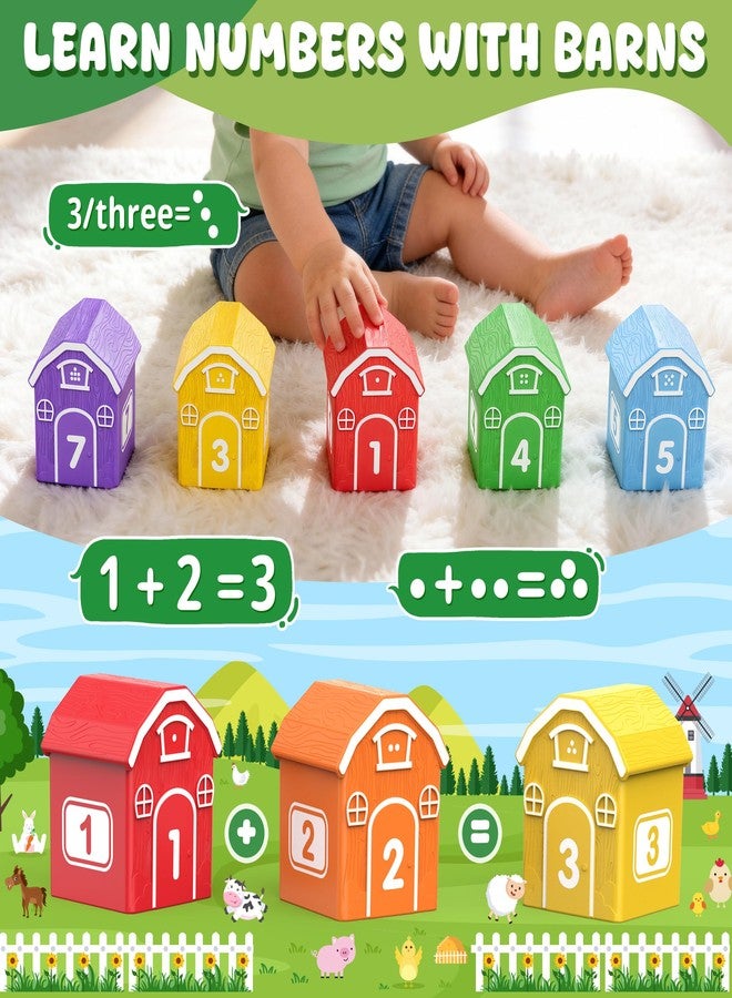 GooMags Montessori Toys for Toddlers, 21Pcs Farm Toys with Storage Bags/Playmat Counting, Matching, Sorting Preschool Learning Toy Including 10 Animal Finger Puppets Birthday Gift - Image 4