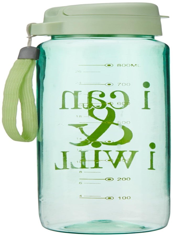 ATTRO Sports Buddy 800ml BPA-Free Water Bottle with Leak-Proof Flip-Top Cap, Easy to Carry Nylon Strap and Stylish Color for Daily Hydration- Green Plastic - Image 3