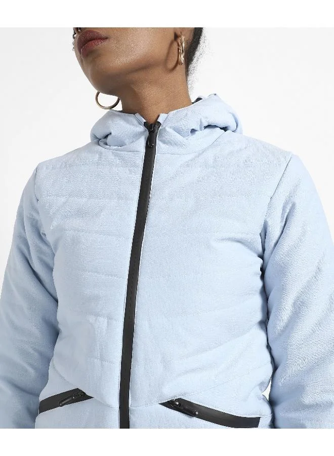 Pinacolada  Women's Light Blue Zip-Front Bomber Jacket With Insert Pockets for Women | Best Price UAE