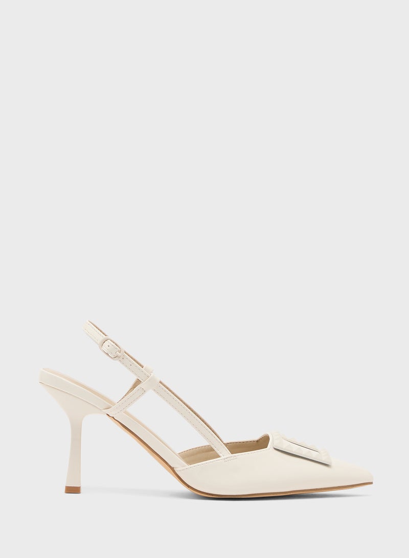 Truffle Slingback Heeled Pump - Image 1