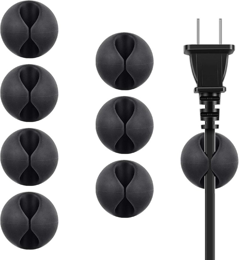 BEADNOVA Cable Clips Cord Organizer Cable Management Wire Cord Holder 1 Slots Adhesive Wire Holder for Car Charging Accessory PC Office Home Black 8 pcs - Image 1