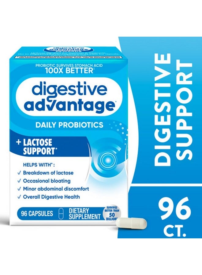 Digestive Advantage Lactose Defense Enzymes + Probiotics for Women & Men Occasional Bloating, Lactose Breakdown, Minor Abdominal Discomfort, Immune Support, 96 Count Capsules (4 Pack) - Image 2