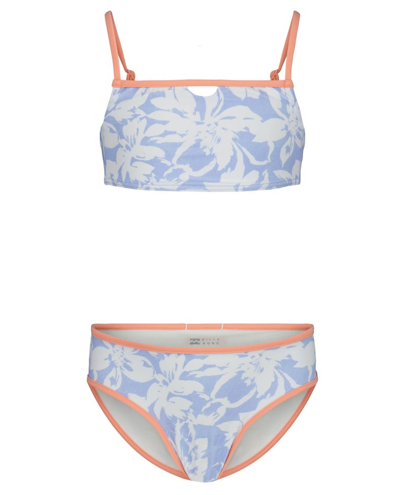 Billabong Girls' Two-Piece Bikini Swimsuit Set, UPF 50+ Sun Protection, Quick-Dry Bathing Suit, Chambray Now, 12 - Image 1