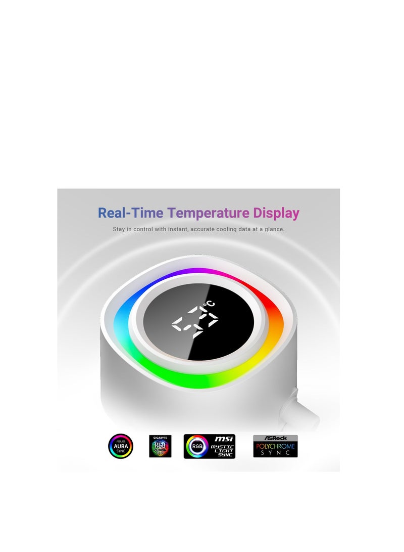 ID-COOLING FX360 TD White CPU Liquid Cooler AIO Cooler for Intel and AMD - Image 2