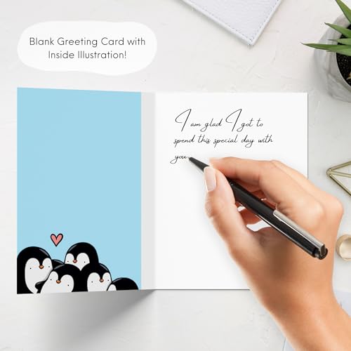 ALY LOU Anniversary Birthday Card for Boyfriend, Wife, Girlfriend, Husband, Him Her - Punny Cute Funny Love Greeting Card, Blank Inside (Life Is Sweeter With You As My Heater) - Image 2