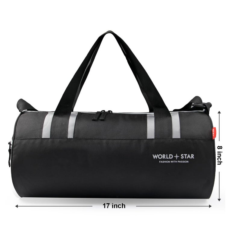 WORLD STAR Men & Women Trendy Gym Bag/Duffle Bag/Shoulder Bag/Sports Bag/Gym Bags/Adjustable Shoulder Bag (Black) - Image 3