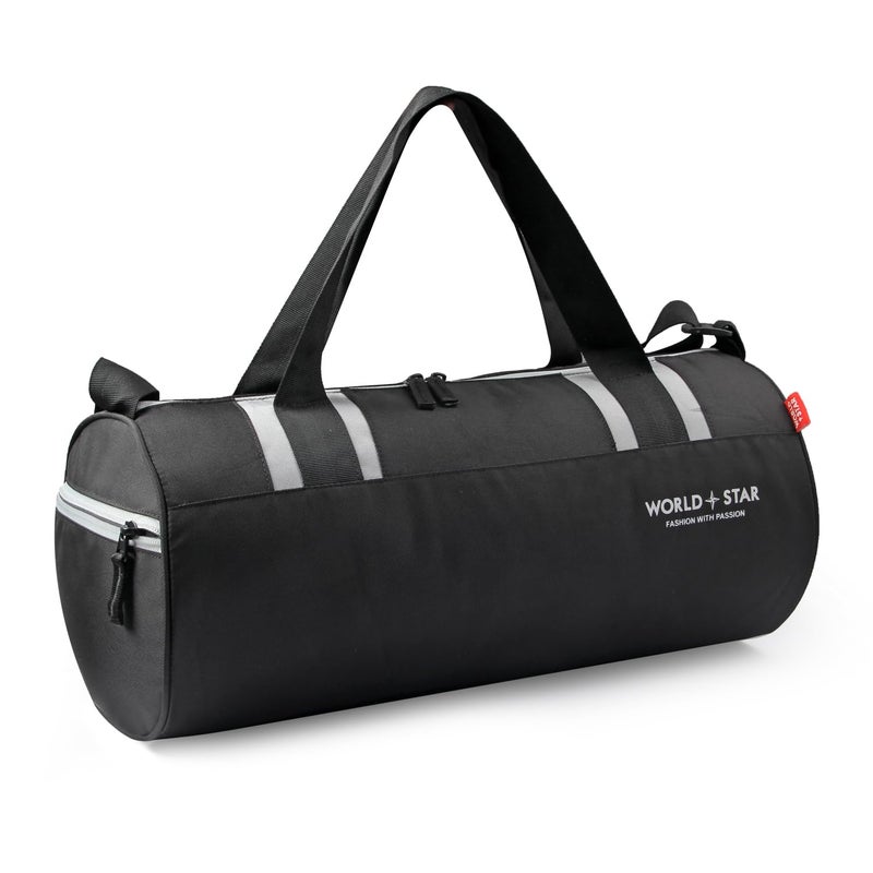 WORLD STAR Men & Women Trendy Gym Bag/Duffle Bag/Shoulder Bag/Sports Bag/Gym Bags/Adjustable Shoulder Bag (Black) - Image 1