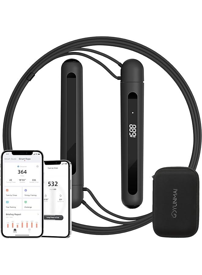 PROMASS Smart Jump Rope, Speed Skipping Rope For Fitness, Adjustable Counting Digital Jump Rope With App Data Analysis For Gym Crossfit, Jumping Rope For Men Women Kids Girls Exercise Training - Image 1