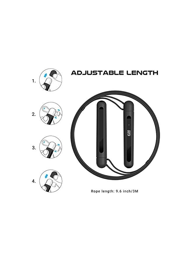 PROMASS Smart Jump Rope, Speed Skipping Rope For Fitness, Adjustable Counting Digital Jump Rope With App Data Analysis For Gym Crossfit, Jumping Rope For Men Women Kids Girls Exercise Training - Image 5