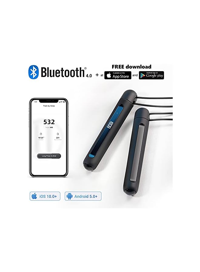 PROMASS Smart Jump Rope, Speed Skipping Rope For Fitness, Adjustable Counting Digital Jump Rope With App Data Analysis For Gym Crossfit, Jumping Rope For Men Women Kids Girls Exercise Training - Image 2