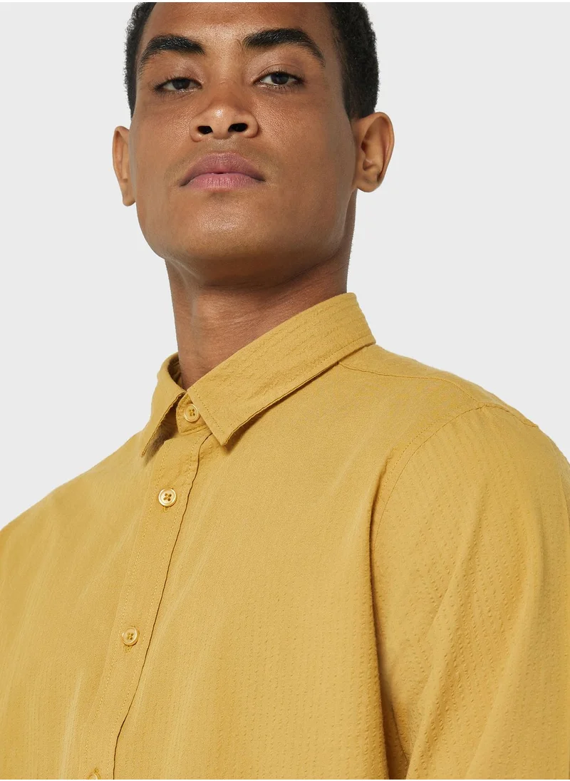 روبرت وود Long Sleeve Seersucker Shirt