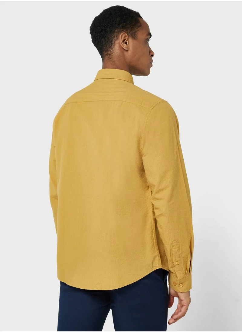 Robert Wood Long Sleeve Seersucker Shirt