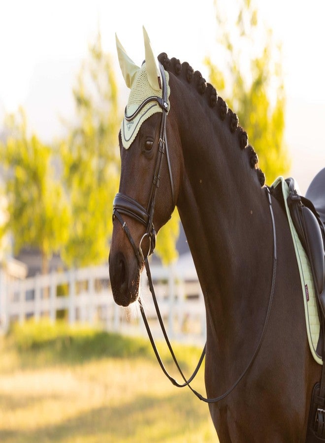 LeMieux Classic Ear Bonnet with Soft Lycra Ears - Close Knit Crochet - Comfortable Fit Equestrian Mask - Sport Horse Wear Fly Protection - Macaron - Large - Image 3