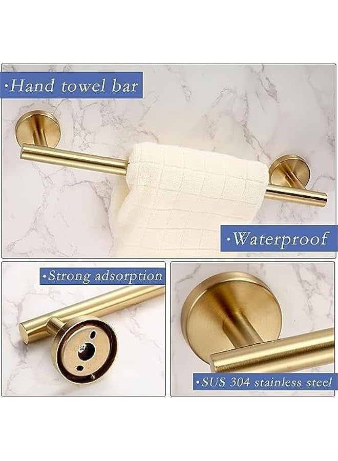 TRASSLE 6 PCS Bathroom Hardware Set, Stainless Steel Round Wall Mounted - Includes 16 Hand Towel Bar, Towel Ring,Toilet Paper Holder, 3 Robe Towel Hooks,Bathroom Accessories Kit - Image 2