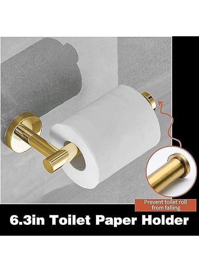 TRASSLE 6 PCS Bathroom Hardware Set, Stainless Steel Round Wall Mounted - Includes 16 Hand Towel Bar, Towel Ring,Toilet Paper Holder, 3 Robe Towel Hooks,Bathroom Accessories Kit - Image 5