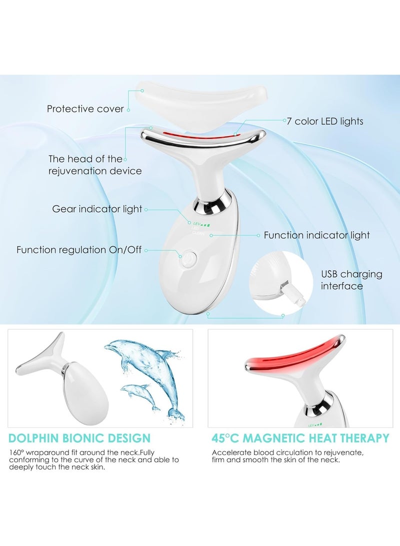 DubaiGallery Electric Neck & Chin Tightening Device – Hot Compress + EMS Lifting + LED Phototherapy – Firming Facial Skin Rejuvenation Tool - Image 5