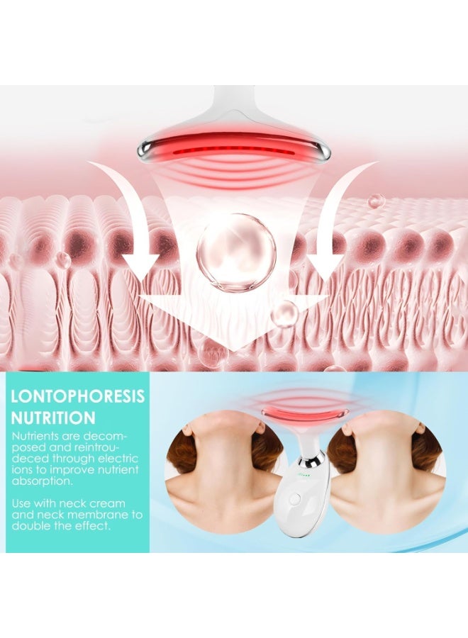 DubaiGallery Electric Neck & Chin Tightening Device – Hot Compress + EMS Lifting + LED Phototherapy – Firming Facial Skin Rejuvenation Tool - Image 3