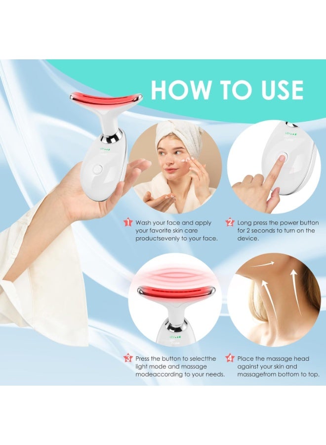 DubaiGallery Electric Neck & Chin Tightening Device – Hot Compress + EMS Lifting + LED Phototherapy – Firming Facial Skin Rejuvenation Tool - Image 4