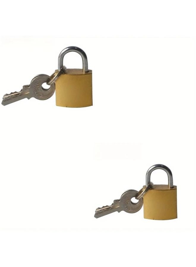 2 Pack Mini Metal Locks With Keys Weatherproof Security For Luggage Tool Box - Image 1