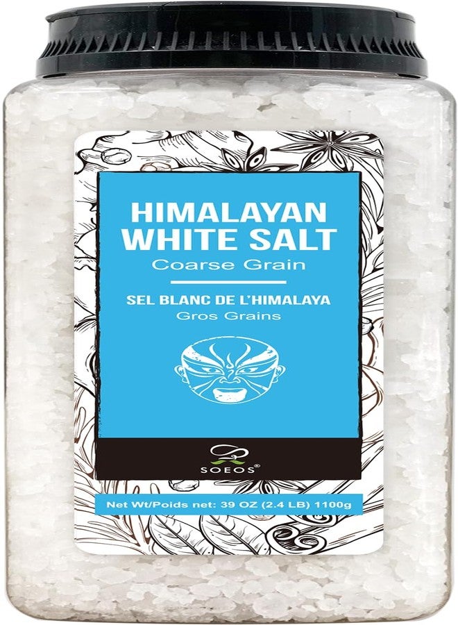 Soeos Himalayan White Salt, Coarse Grain, 39 oz (2.4 Pound), Non-GMO and Nature Himalayan Salt, Sea Salt for Grinder Refill, Healthier Table Salt Substitute (Pack of 1) - Image 1