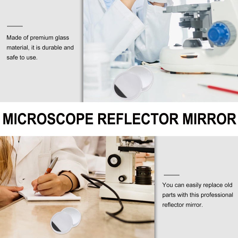 2Pcs Laboratory Microscope Reflecting Mirror Accessories for Biology Experiment Optics Kit - Image 3