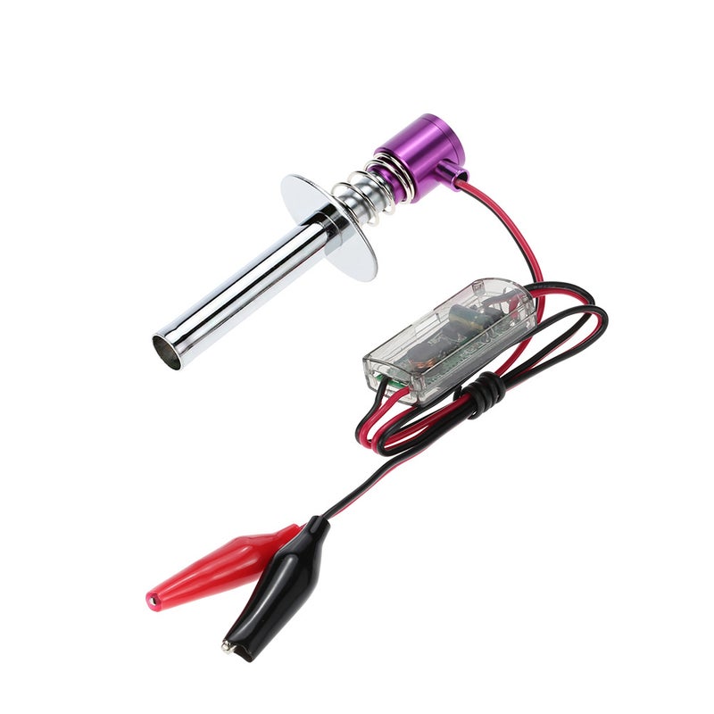 Electronic Glow Plug Igniter - 6-12V Input Voltage, Lightweight Design, Metal Material, With Alligator Clip for 1/10 HSP Nitro Cars - Image 1