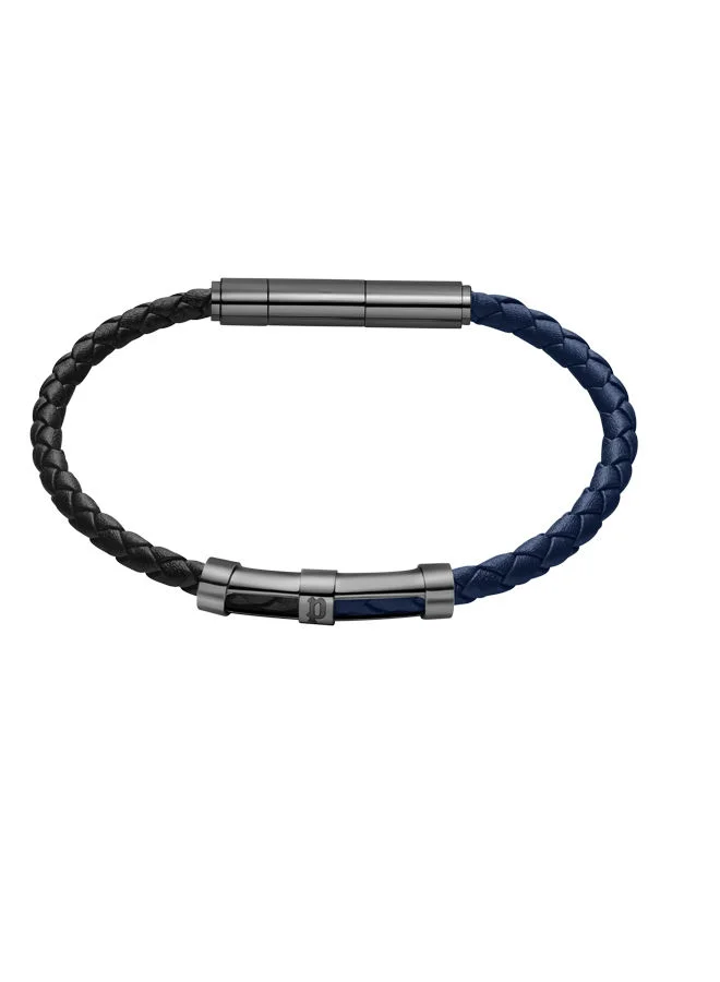 بوليس Kingpins Bracelet for Men Grey with Black and Blue LeatherPEAGB0005437