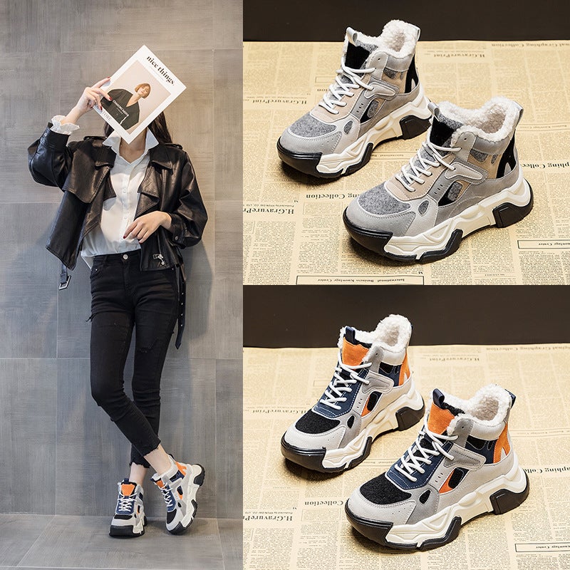 Snow Boots Women''s Winter Walking Mao Mao Shoes New Fleece-lined Thickened Warm Increased Large Cotton Shoes Waterproof Platform Torre Shoes - Image 2